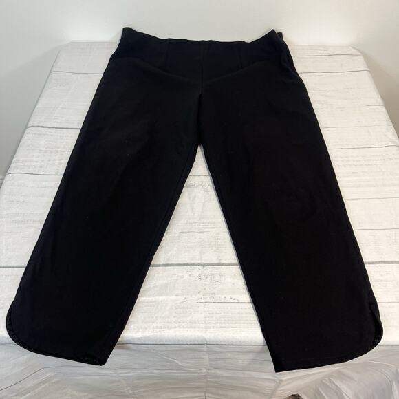 Ming Wang Trouser Pants size Large Black Stretch Casual Career Capri - Picture 6 of 8